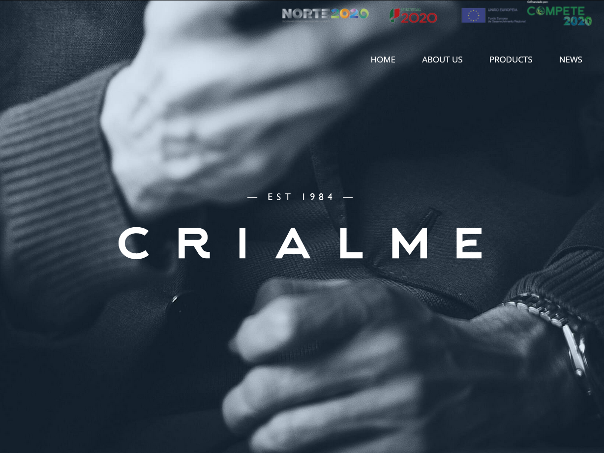 Homepage do website da Crialme.