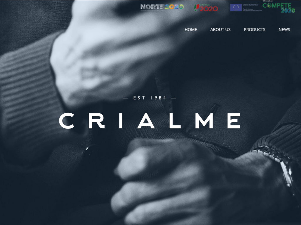 Homepage do website da Crialme.